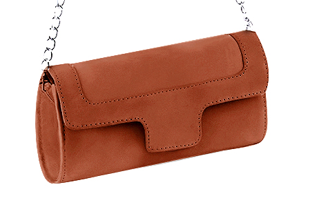 Handcrafted women's elegant clutch in premium terracotta orange leather. Perfect for weddings, ceremonies, and parties.  
                Choose from our luxurious collections of leather and fabric to perfectly match your clutches to your outfits.